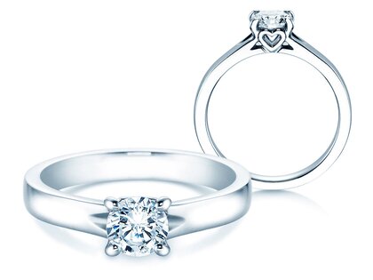 Solitärring Romance in 9K Weißgold mit Diamant 0,75ct