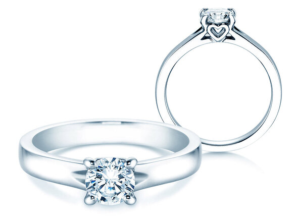 Solitärring Romance in 9K Weißgold mit Diamant 0,75ct