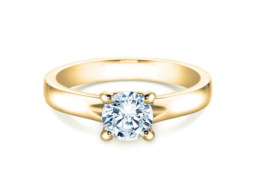 Solitärring Romance in 9K Gelbgold mit Labordiamant 2,00ct E/VS
