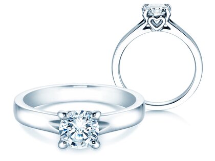 Solitärring Romance in 9K Weißgold mit Diamant 1,00ct