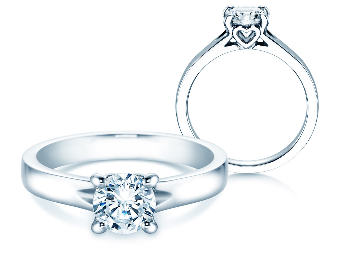 Solitärring Romance in 9K Weißgold mit Diamant 1,00ct