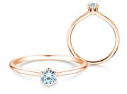 Solitärring Royal in 9K Roségold mit Diamant 0,25ct