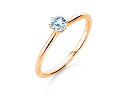 Solitärring Royal in 9K Roségold mit Diamant 0,25ct