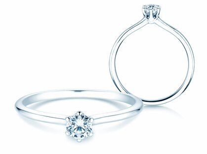 Solitärring Royal in 14K Weißgold mit Diamant 0,25ct