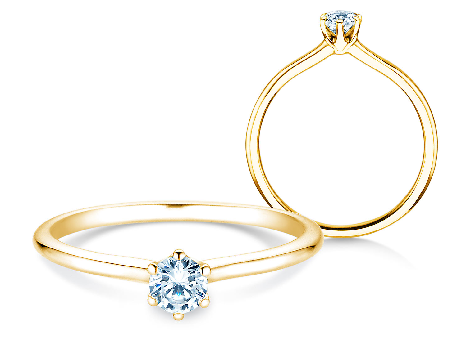 Solitärring Royal in 9K Gelbgold mit Diamant 0,25ct D/IF