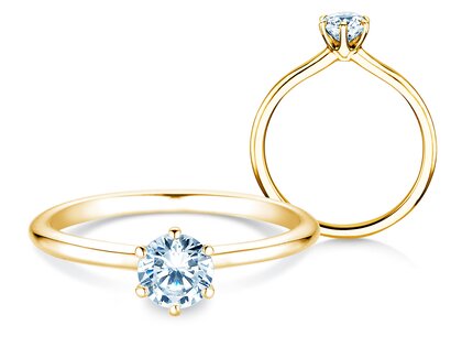 Solitärring Royal in Gelbgold