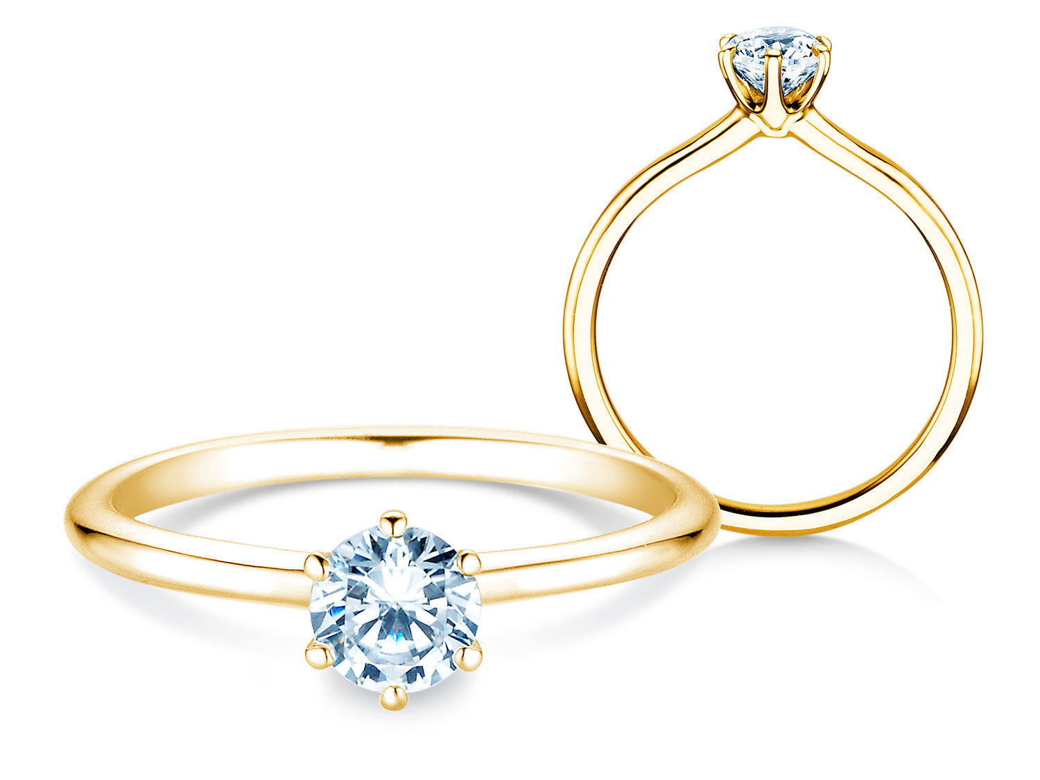 Solitärring Royal in Gelbgold