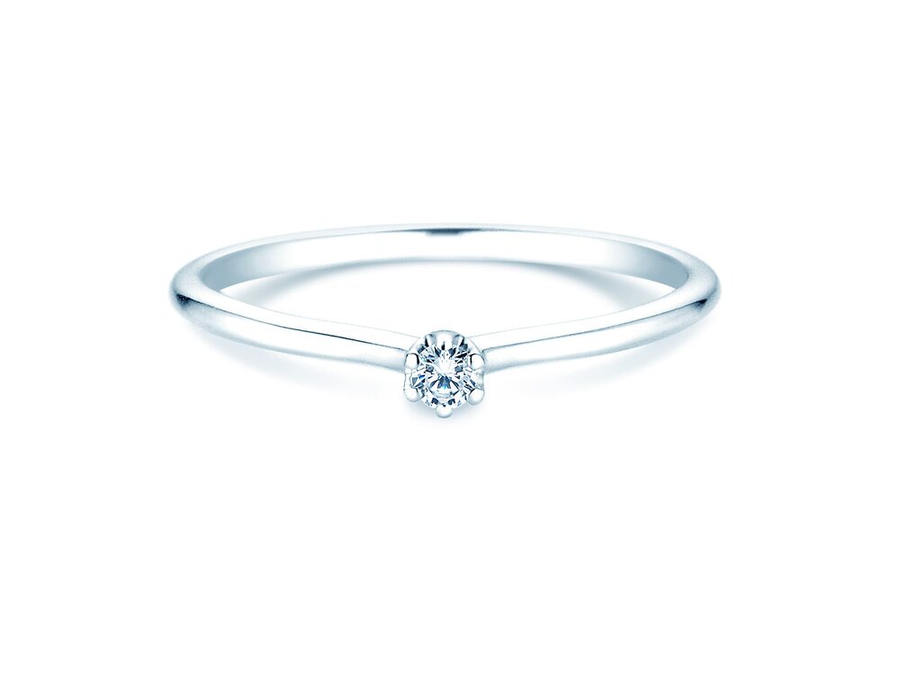 Solitärring Royal in Silber 925/- mit Diamant 0,05ct G/SI