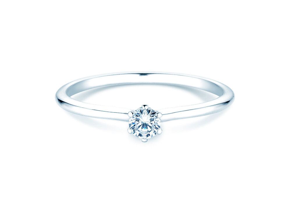 Solitärring Royal in Silber 925/- mit Labordiamant 0,15ct E/VS