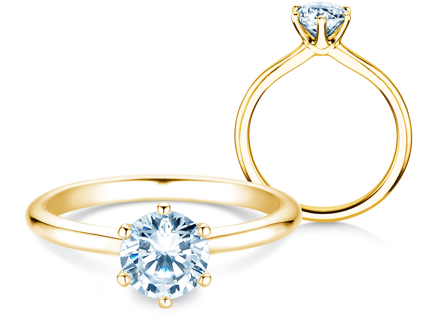 Solitärring Royal in 18K Gelbgold mit Diamant 1,00ct D/IF
