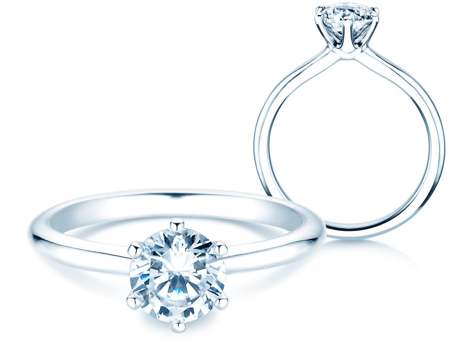 Solitärring Royal in 18K Weißgold mit Diamant 1,00ct D/IF