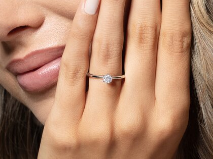 Solitärring Spirit in 9K Weißgold mit Diamant 0,25ct