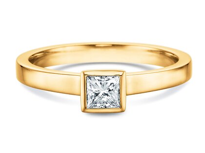 Solitärring Square in 14K Gelbgold mit Diamant 0,30ct