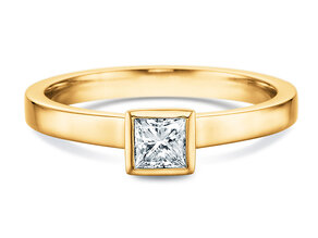 Solitärring Square in 14K Gelbgold mit Diamant 0,30ct