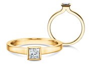 Solitärring Square in 14K Gelbgold mit Diamant 0,30ct