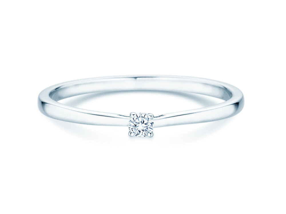 Solitärring Surprise in Silber 925/- mit Diamant 0,05ct G/SI