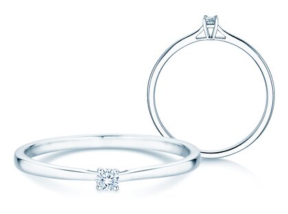 Solitärring Surprise in Platin 950/- mit Diamant 0,05ct