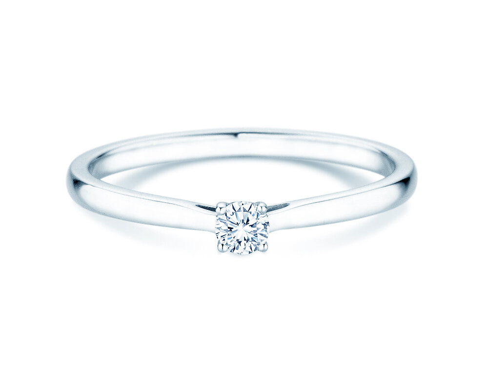 Solitärring Surprise in Silber 925/- mit Diamant 0,10ct G/SI