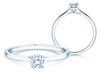 Solitärring Surprise in 14K Weißgold mit Diamant 0,25ct