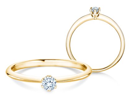 Solitärring The One in 14K Gelbgold mit Diamant 0,15ct G/SI