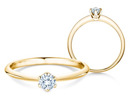 Solitärring The One in 18K Gelbgold mit Diamant 0,25ct G/SI
