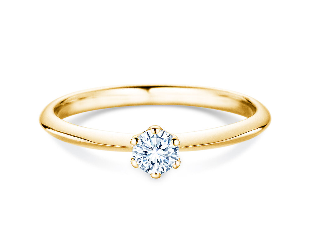 Ring The One in 9K Gelbgold mit Labordiamant 0,25ct D/IF