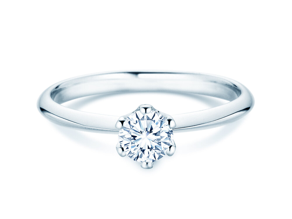 Solitärring The One in 14K Weißgold mit Labordiamant 0,50ct D/IF