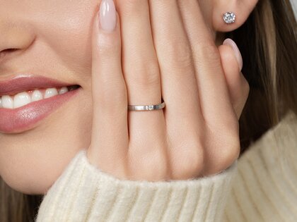 Spannring Infinity in Silber 925/- mit Diamant 0,03ct G/SI