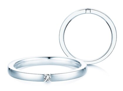 Spannring Infinity in 14K Weißgold mit Diamant 0,03ct G/SI