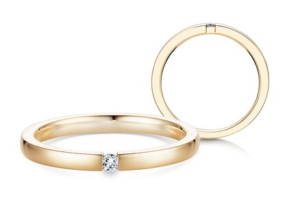 Spannring Infinity in 9K Gelbgold mit Diamant 0,03ct G/SI