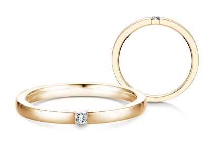 Spannring Infinity in 9K Gelbgold mit Diamant 0,05ct G/SI