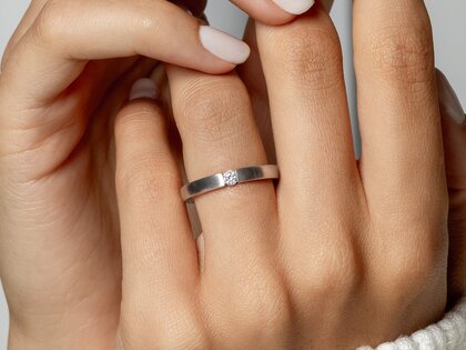 Spannring Infinity in Silber 925/- mit Diamant 0,10ct G/SI