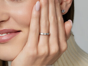 Spannring Infinity in Silber 925/- mit Diamant 0,10ct G/SI