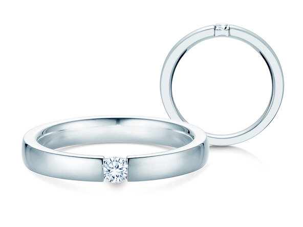 Spannring Infinity in Silber 925/- mit Diamant 0,15ct G/SI
