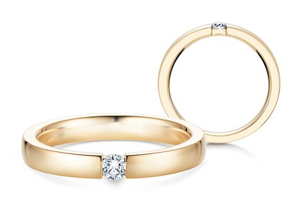 Spannring Infinity in 18K Gelbgold mit Diamant 0,15ct G/SI