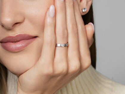 Spannring Infinity in Platin 950/- mit Diamant 0,15ct G/SI