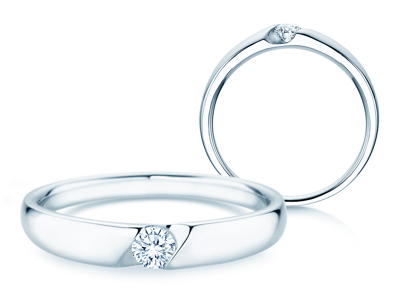 Spannring Italic Petite in Platin