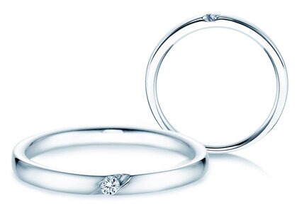 Spannring Italic in Platin 950/- mit Diamant 0,03ct