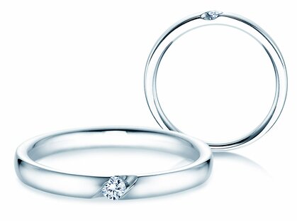 Spannring Italic in Silber 925/- mit Diamant 0,05ct G/SI