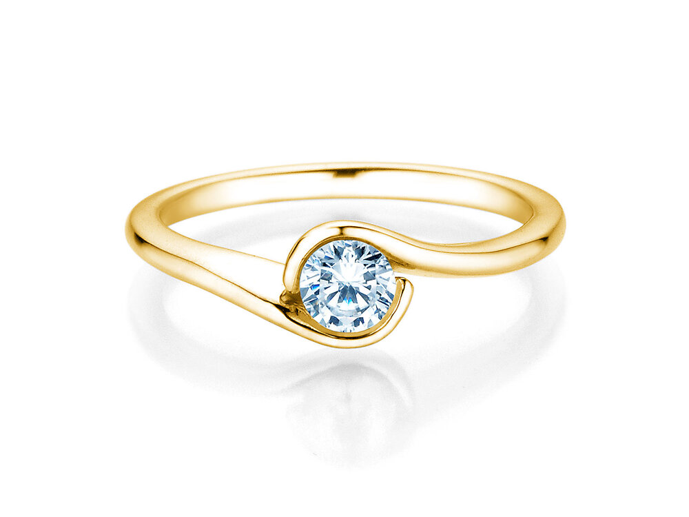 Spannring Touch in 9K Gelbgold mit Labordiamant 0,50ct D/IF