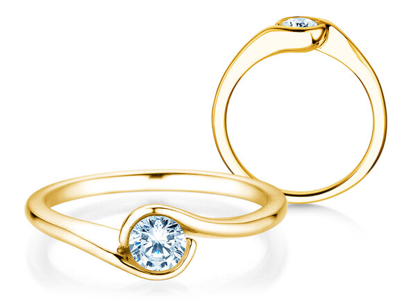Spannring Touch in 9K Gelbgold mit Diamant 0,50ct D/IF