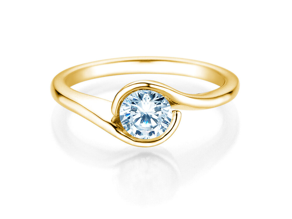 Spannring Touch in 9K Gelbgold mit Labordiamant 0,75ct E/VS