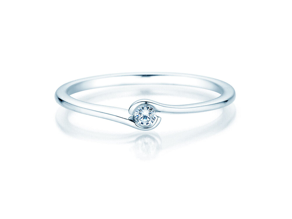 Spannring Touch in Silber 925/- mit Diamant 0,04ct G/SI