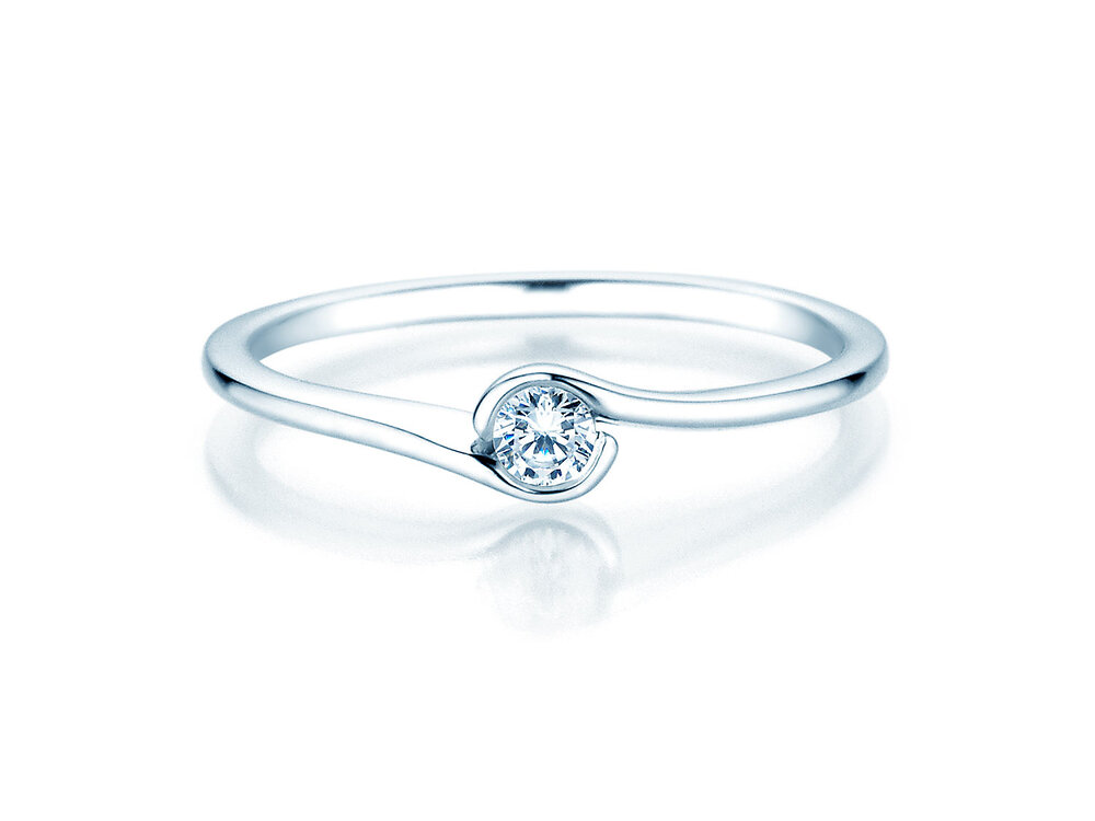 Spannring Touch in Silber 925/- mit Diamant 0,08ct G/SI