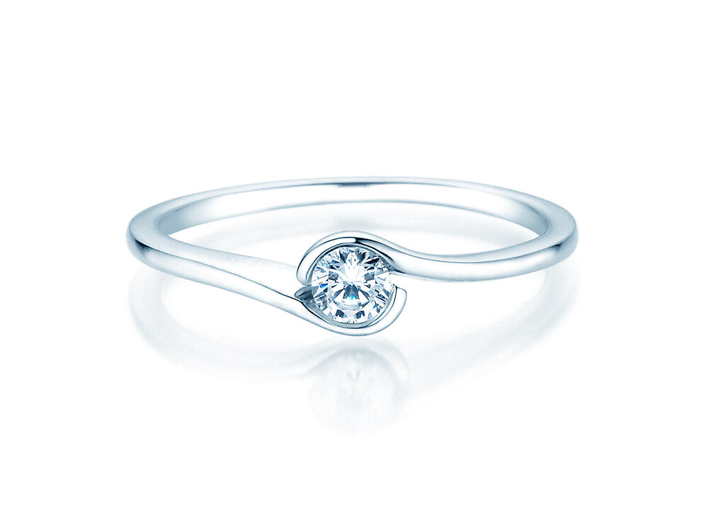 Spannring Touch in Silber 925/- mit Diamant 0,13ct G/SI