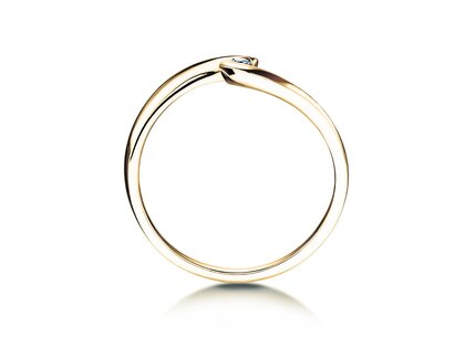 Spannring Twist Petite in 14K Gelbgold mit Diamant 0,04ct G/SI