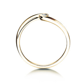 Spannring Twist Petite in 14K Gelbgold mit Diamant 0,04ct G/SI