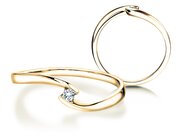 Spannring Twist Petite in 14K Gelbgold mit Diamant 0,04ct G/SI