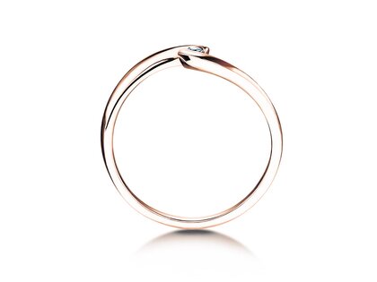 Spannring Twist Petite in 14K Roségold mit Diamant 0,04ct G/SI