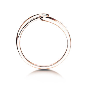Spannring Twist Petite in 14K Roségold mit Diamant 0,04ct G/SI